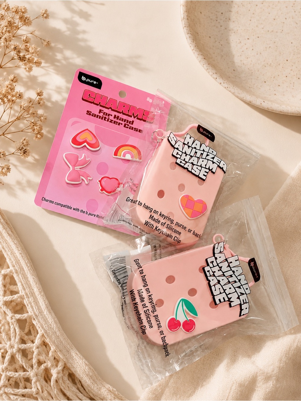 Bpure Hand Sanitizer Charm Case with Decorative Charms